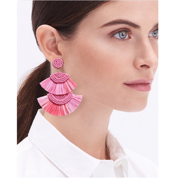 J.Crew Beaded Fan Statement Earrings - Picture 1 of 2